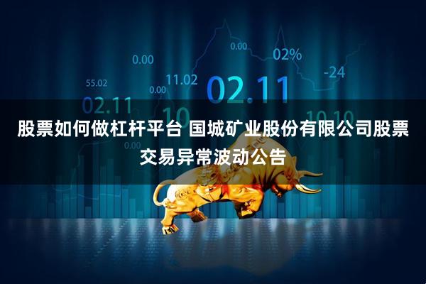 股票如何做杠杆平台 国城矿业股份有限公司股票交易异常波动公告